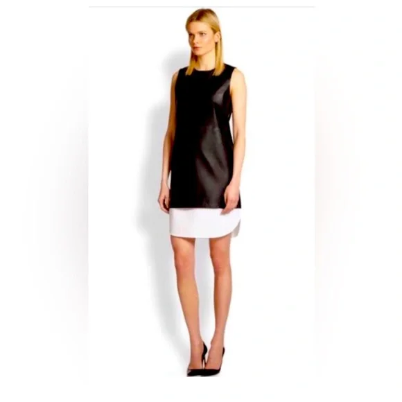 chinese dress ladies Women Black Leather Mini Dress – Attileo Leather USA main image 1